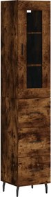 3199254 vidaXL Dulap înalt, stejar fumuriu, 34,5x34x180 cm, lemn prelucrat