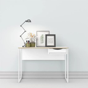 Tvilum Birou cu 1 sertar si blat in decor de stejar Culoare alb, EFREM PLUS 513