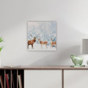 Pictură pe perete Cerbi în pădure, LED cu cronometru, 40 x 4