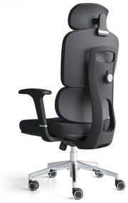 Scaun ergonomic Robbin-H, mecanism multifunctional, suport lombar, material textil, Negru