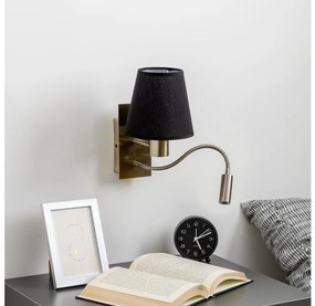 Lampă LED de perete Brilagi NUBILA 1xE27/25W/230V + LED/3W alamă/negru