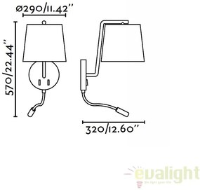 Aplica de perete cu reader LED BERNI 29331