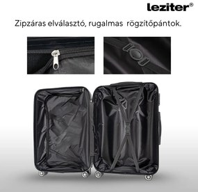 TraveLux Max II gurulós bőrönd szett fekete