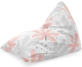 Sac de șezut Triangl frunze albe și roz, roz / alb
