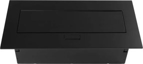 Priză încorporabilă în blat GTV, 2 prize Schuko, USB A + C, negru, 265 x130 mm L:265 mm; l:130 mm; H:110 mm, Aluminiu/ plastic, Negru