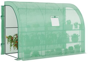 Outsunny Sera, Sera de gradina cu acoperire din plastic, rezistenta la UV, 3 etaje, Usi cu fermoar, Verde | Aosom Romania