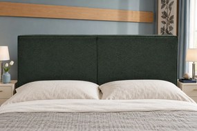 Pat tapițat Valencia 140×200 cm, verde, cu ladă de depozitare