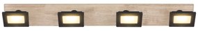 Plafoniera LED cu 4 spoturi directionabile design industrial Joya maro, negru