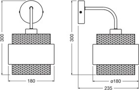 Osram - Lampă de perete DECOR HORNET 1xE27/10W/230V negru/auriu