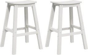 vidaXL Scaun de bar 2 pcs Alb 52 x 43 x 73,5 cm HDPE