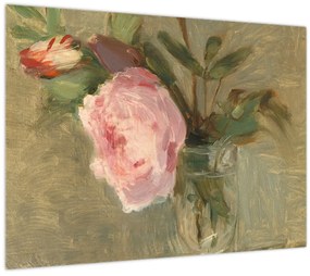 Tablou pe sticlă - Berthe Morisot, Peonies, reproducere (70x50 cm)
