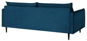 Canapea albastru-închis cu tapițerie din catifea 203 cm Juli – Ropez