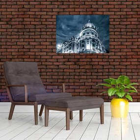 Tablou pe sticlă cu arhitectură în întuneric (70x50 cm)