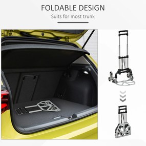 Durhand Carucior pentru Pachete Pliabil in Aluminiu cu 6 Roti pentru Scari Incarcare Max 70kg | Aosom Romania