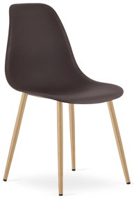 Scaun Bucatarie/Dining Velo Plus  Maro Picioare Metalice Finisaj Lemn