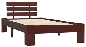 283173 vidaXL Cadru de pat, maro închis, 100 x 200 cm, lemn masiv de pin
