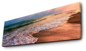 Tablou Canvas cu Led Plaja Lunga fara Priza, Multicolor, 90x30 cm