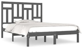3104555 vidaXL Cadru de pat, gri, 160x200 cm, lemn masiv de pin