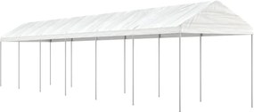 vidaXL Foișor cu acoperiș, alb, 13,38x2,28x2,69 m, polietilenă
