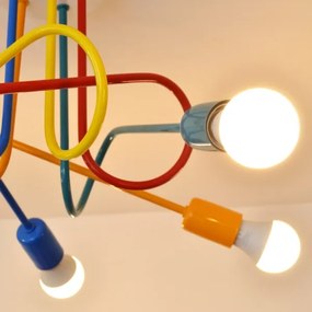 Lustr LED pentru copii OXFORD 5xE27/15W/230V montat pe tavan