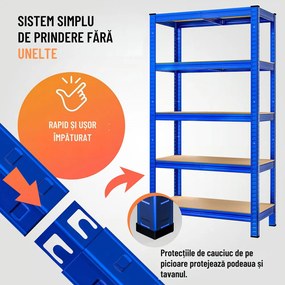 Raft cu capacitate mare HEAVY, max. 875kg, 90x40x180cm, albastru Monzana