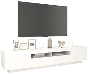 Comoda TV cu lumini LED, alb, 200x35x40cm 1, Alb