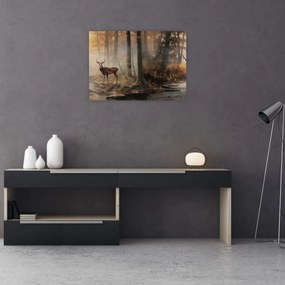Tablou pe sticlă - Vintage pictura wildlife (70x50 cm)