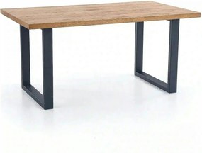 Masa extensibila PEREZ, stejar deschis/negru, 160/250x90x76 cm