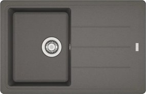 Chiuveta bucatarie compozit Franke Basis 1 cuva cu picurator 78x50 cm reversibila finisaj Stone Grey mat