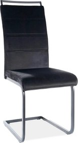 Scaun H441, negru, stofa catifelata/metal, 41x42x102 cm