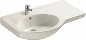 Lavoar pe mobilier Inter Ceramic alb finisaj lucios 94 cm spatiu depozitare