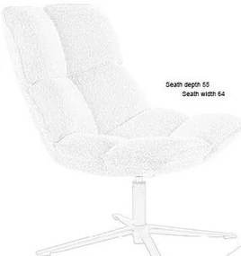 Fotoliu crem pivotant cu tapițerie din țesătură bouclé Bros – White Label