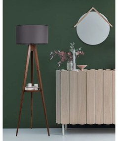 Lampadar negru/maro cu abajur textil (înălțime 176 cm) Sehbalı Tripod – Opviq lights
