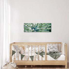 Tablou - Imagine macro a unei flori (cu ceas) (90x30 cm)