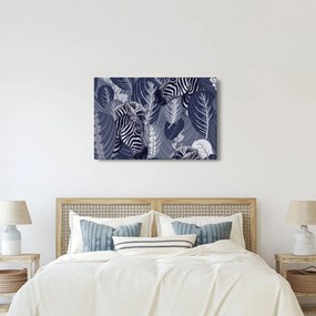 Tablou - Zebre între frunze (90x60 cm)