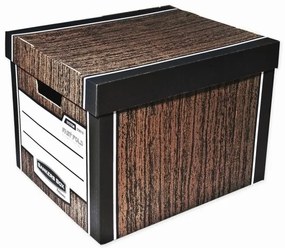 Container de dosar Fellowes Bankers Box Woodgrain 2 buc/pachet, maro