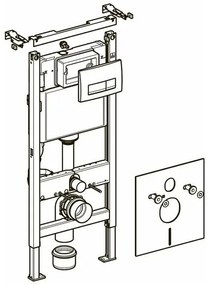Set vas WC rimless suspendat, Villeroy&amp;Boch Architectura, cu capac inchidere lenta, rezervor si clapeta, 5684HR01+458.128.DW.1