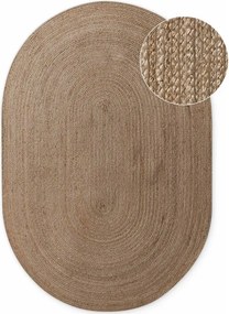 Covor în culoare naturală închisă reversibil/țesut manual din iută 160x230 cm Braided – Hanse Home