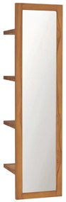 vidaXL Oglindă de perete cu rafturi, 30x30x120 cm, lemn masiv de tec