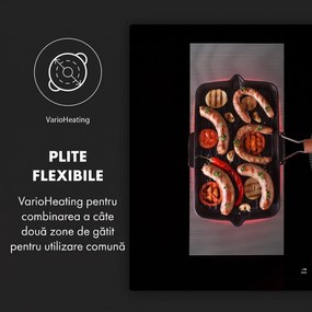 Klarstein Delicatessa 90 Hybrid, plită încorporată, inducție, 5 zone, 7400 W, neagră