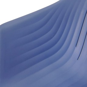 Scaun de grădină din plastic Ballena cu picioare metalice, albastru