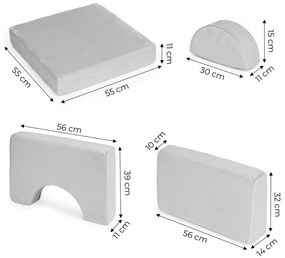 Canapea mare modulară pentru copii - gri