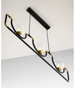 Lustră pe cablu Jupiter 1990 HANZA 3xG9/10W/230V negru/auriu
