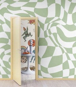 Fototapet, Psychedelic Chess, Green, Rebel Walls