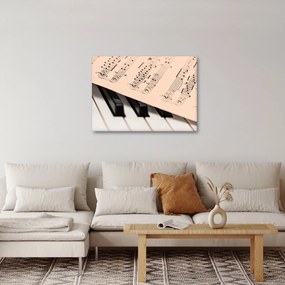 Tablou cu pian și notele muzicale (70x50 cm)