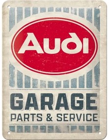 Placă metalică Audi - Garage Parts & Service, ( x  cm)