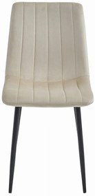 OFERTA Scaun de catifea bej LAVA cu picioare negre II. calitate