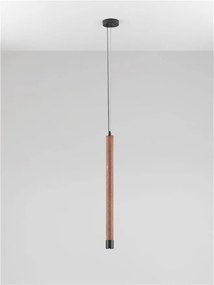 Lustra, Pendul tubular din travertin Muse metal negru