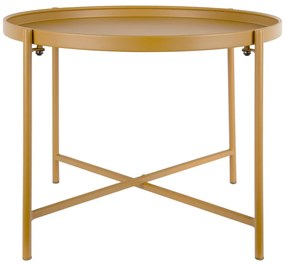 Măsuță de cafea galben ocru rotundă din metal ø 50 cm Meseta – Leitmotiv