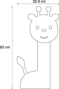 Lampă de perete pentru copii portocalie cu LED, cu 3 trepte de intensitate luminoasă - Gigi Girafa